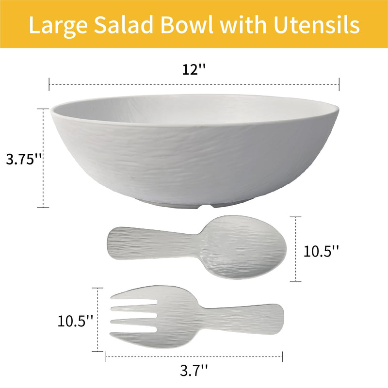 12" Salad Bowl, White