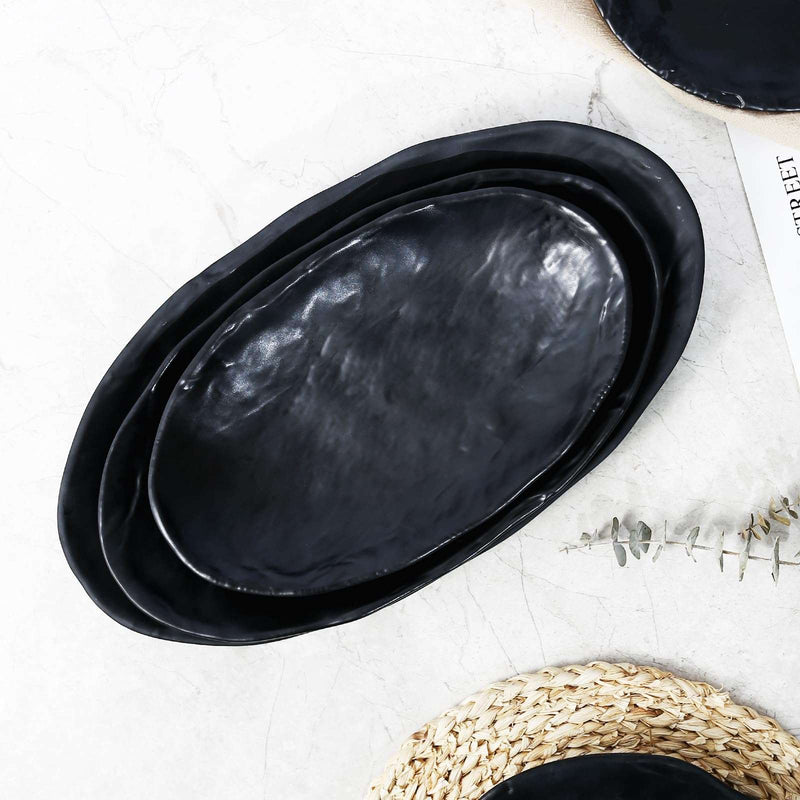 Multi-sized Serving Trays, Matte Black