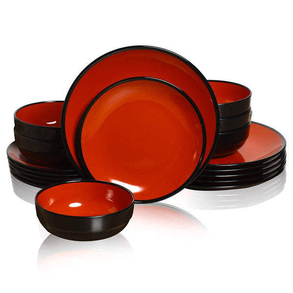 Dinnerware Collection, Black and Red