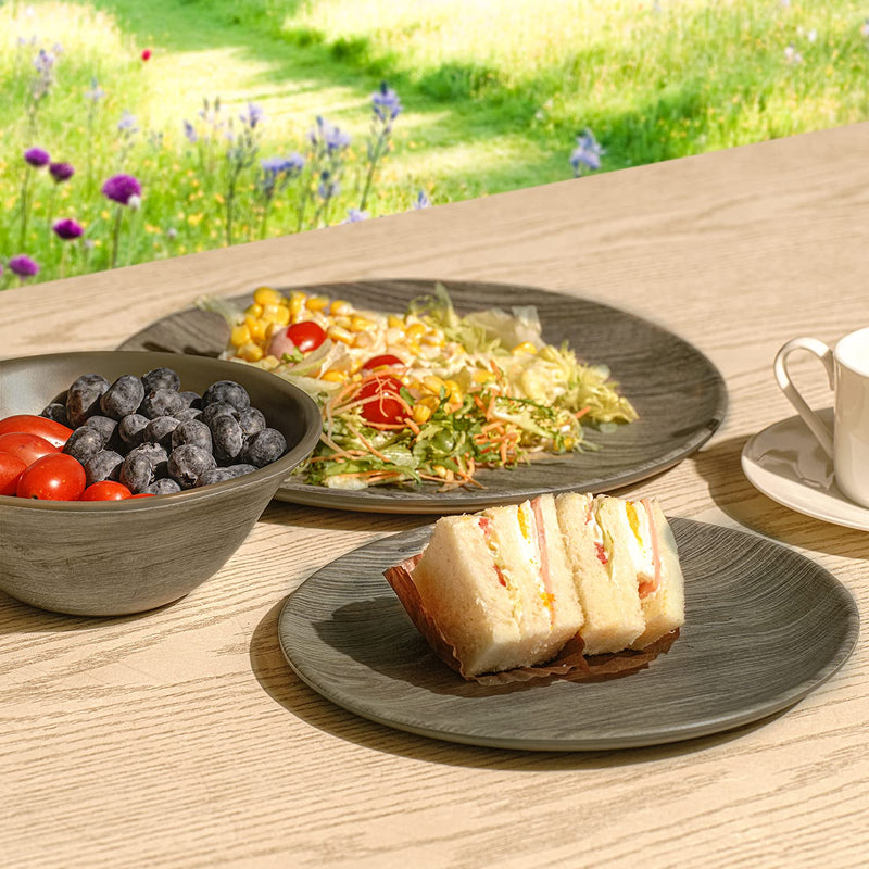 Dinnerware Collection, Greyish Wood Grain