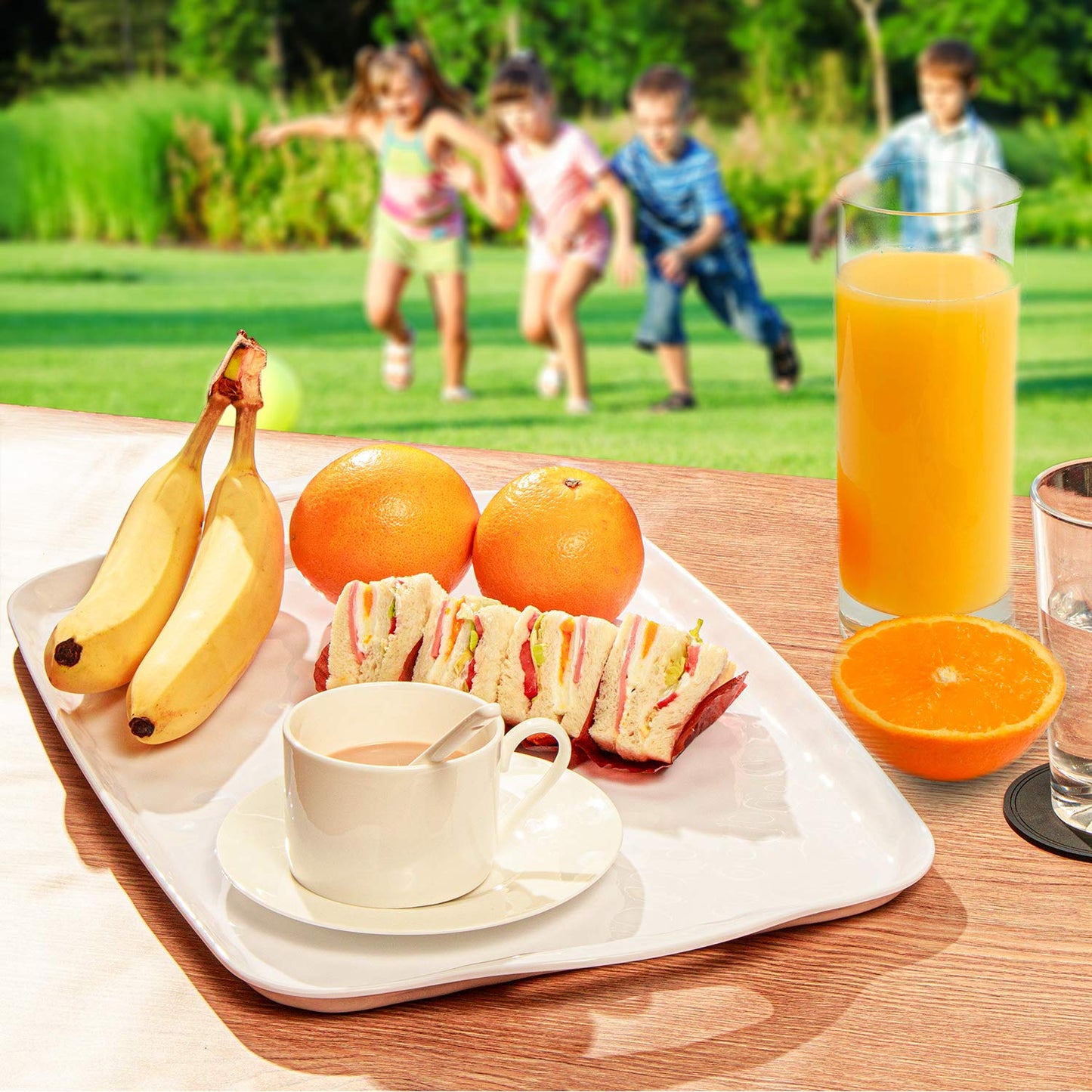 Serving Trays, Set of 2, Pure White