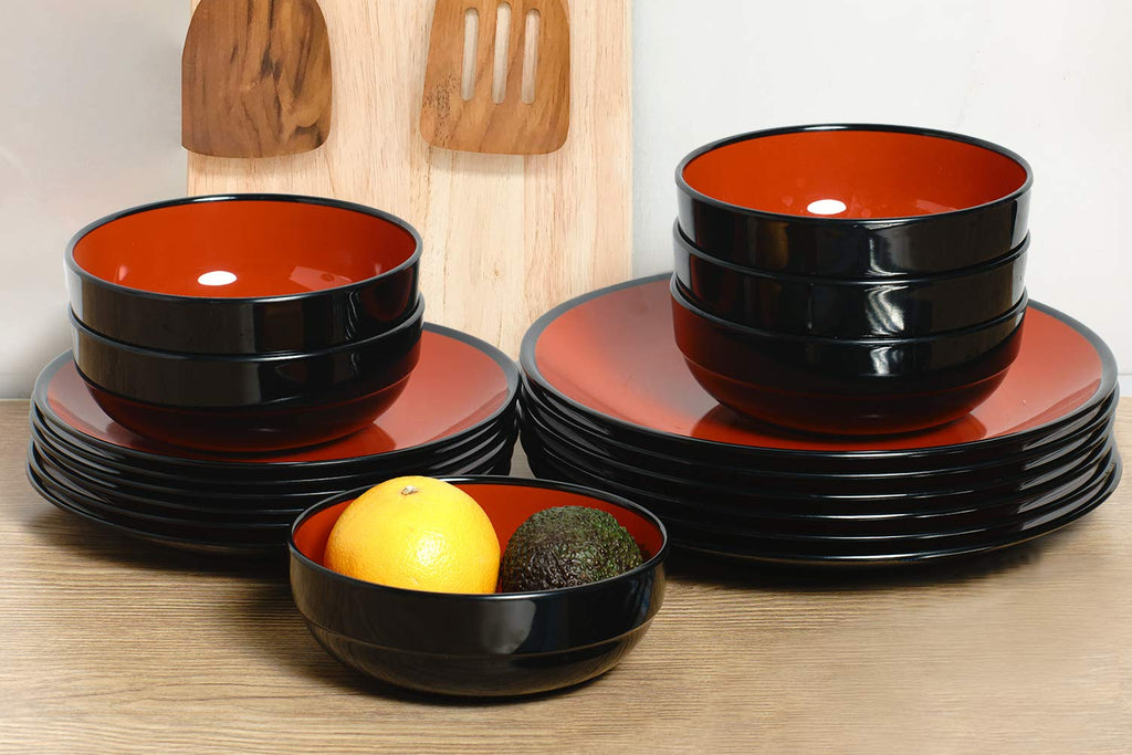 Dinnerware Collection, Black and Red