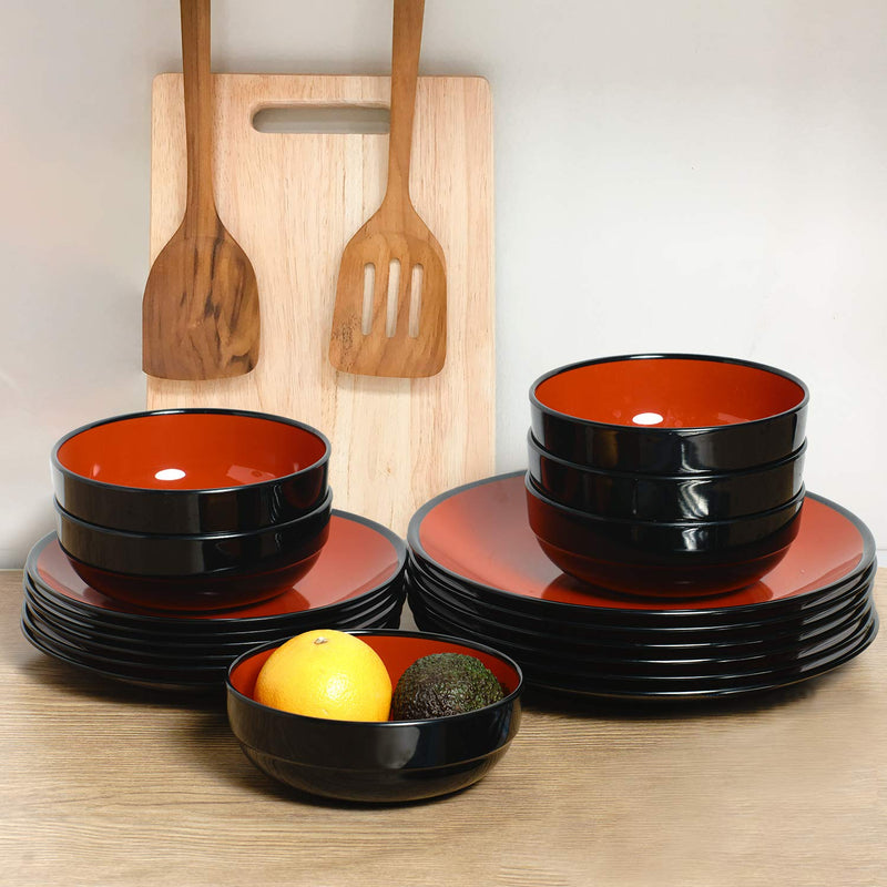 Dinnerware Collection, Black and Red