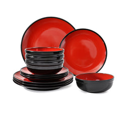 Dinnerware Collection, Black and Red