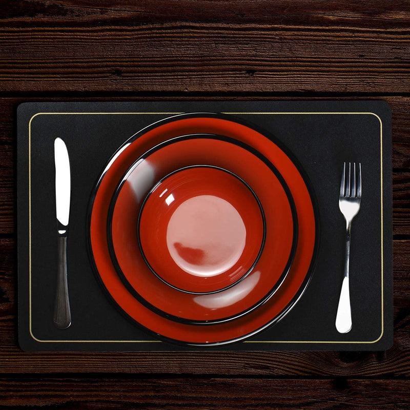 Dinnerware Collection, Black and Red