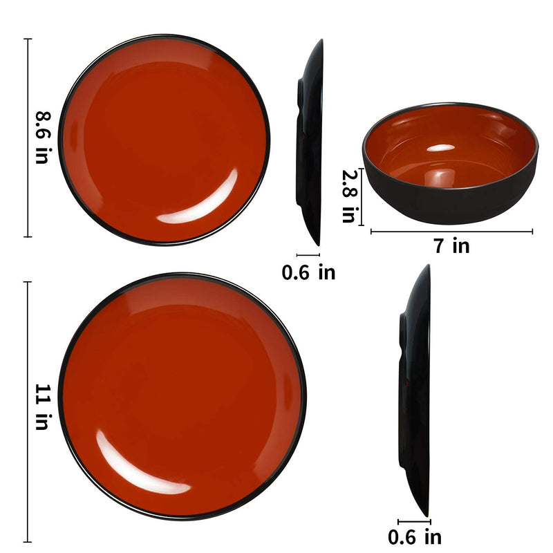 Dinnerware Collection, Black and Red